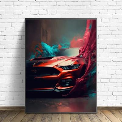 Kit Punto Croce Pittura Diamante Fai da Te Auto Rossa Arte Mosaico Pittura Diamante Diamanti Tondi/Quadrati Decorazione Casa