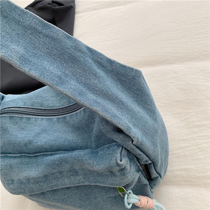 Large Capacity Shoulder Bag Women's Denim Crossbody Bag