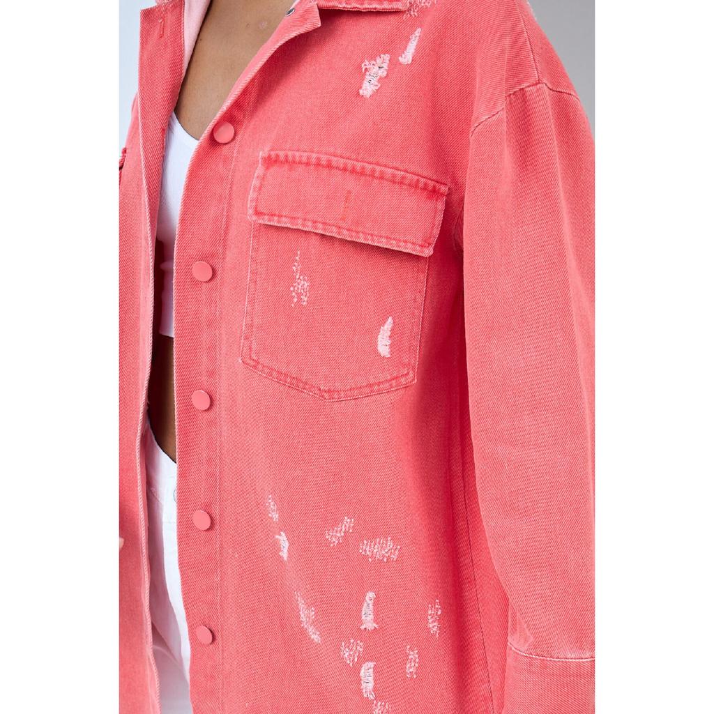 Women Colorful Denim Shirt