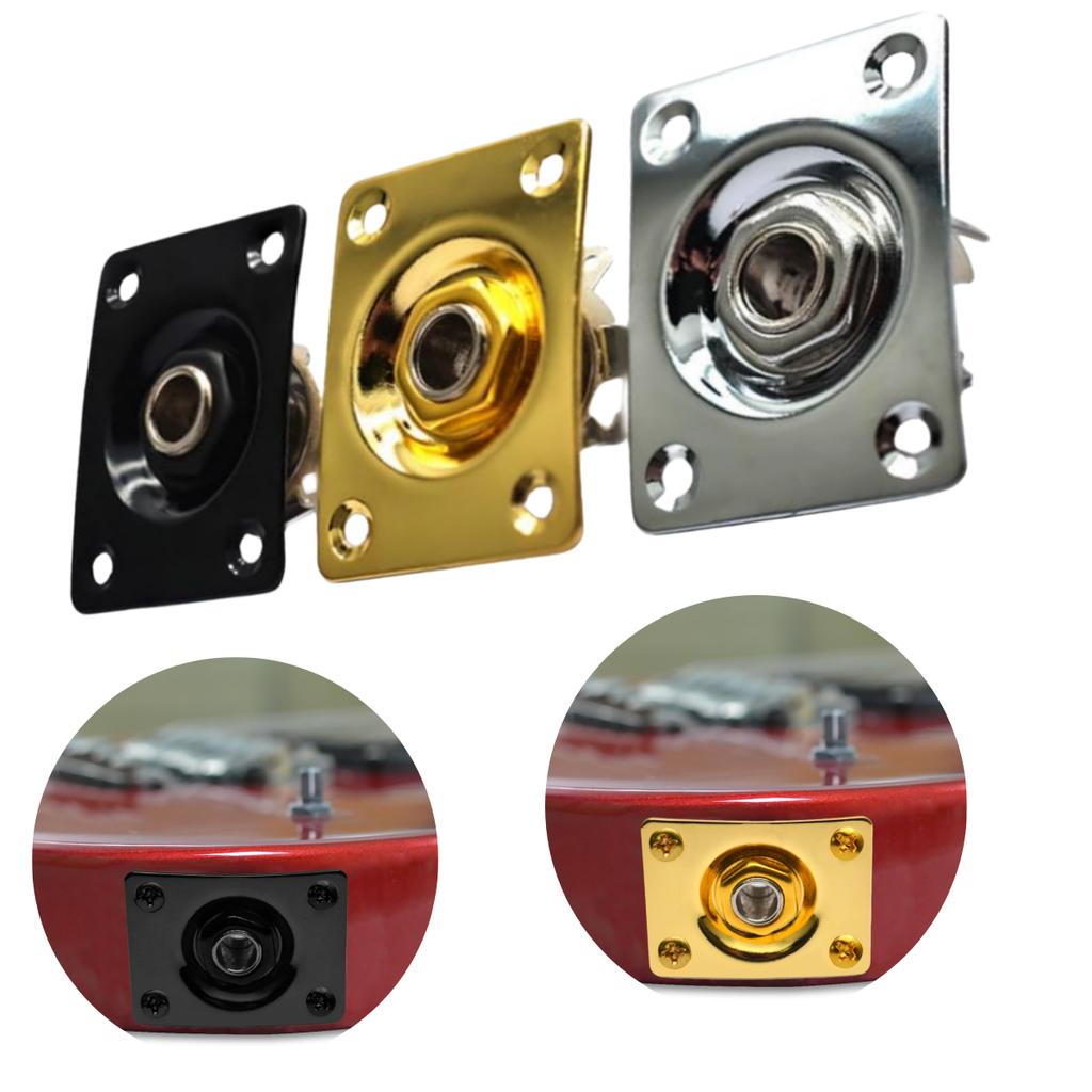 Miwayer Square/Boat Style/Oval Metal 1/4Inch Output Jack Plate Input Jack Socket w/Screws /for Electric Guitar Replacement Parts