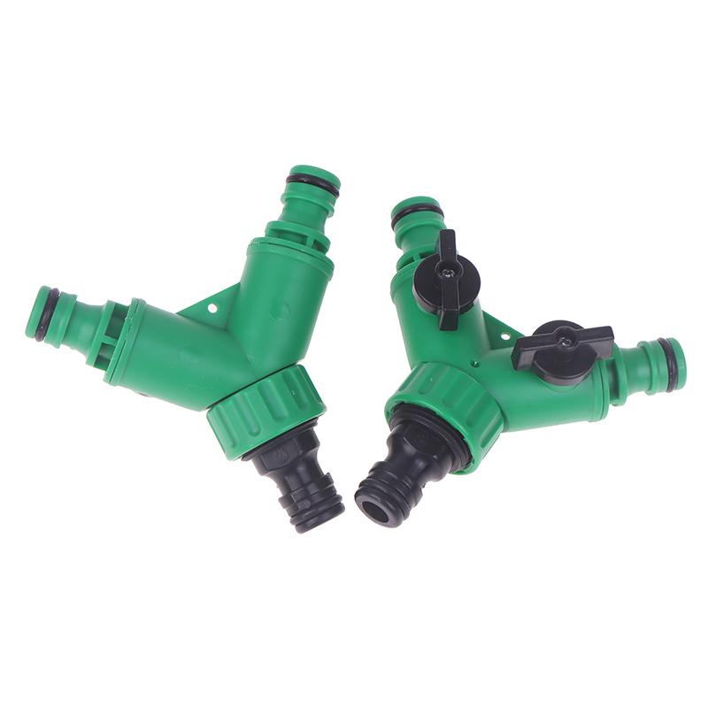 Plastic Hose Splitter Valve, Y-Shape 2-Way Garden Pipe Connector Adapter