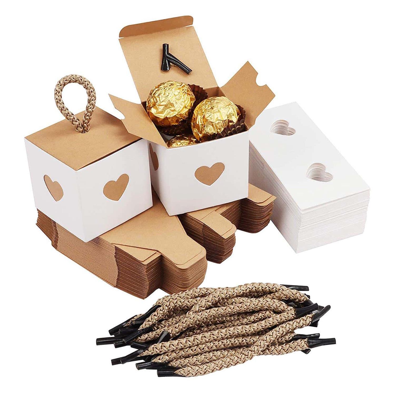 European Style Kraft Paper Heart-to-Heart Retro Wedding Candy Gift Box