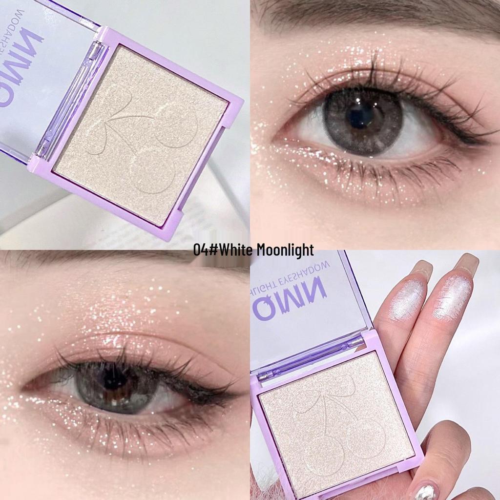 QMN Brilliant Shimmer Eyeshadow: Fine Glitter, Single Palette for Students, Affordable Color Makeup.
