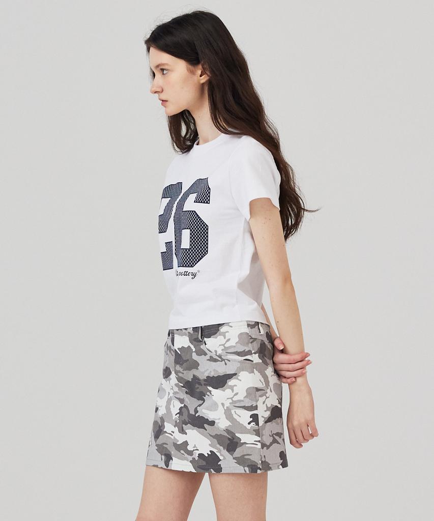 KITTY POTTERY 26 Number Crop Short Sleeve T-Shirt Black