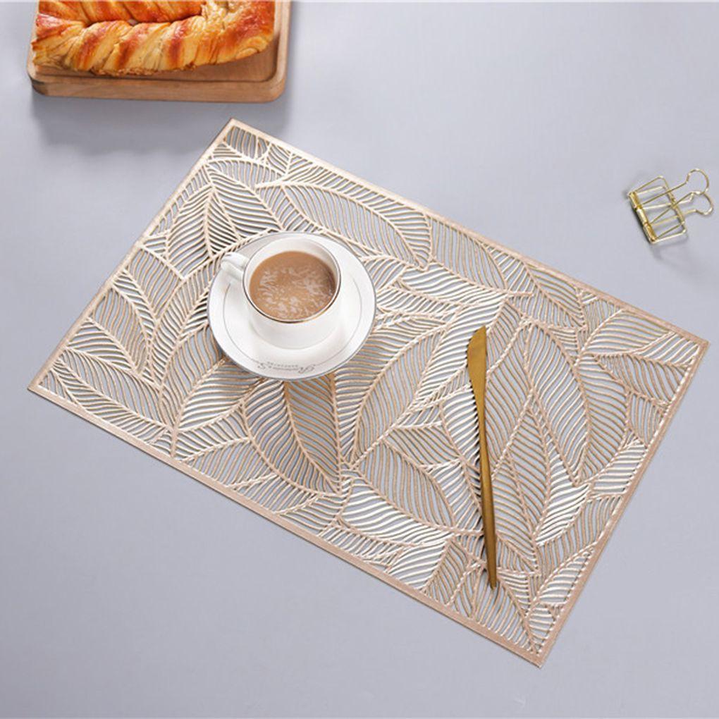 Table Mat Rectangular Hollow Placemat Resistant Mug Pad ple Tableware Decorations