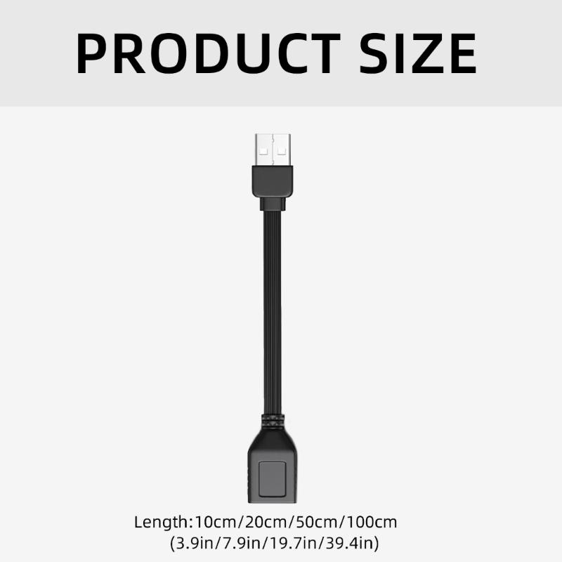 Adjustable USB 2.0 Extension Cable Male to Female Charging Data Cable for Computer and Peripherals Devices