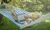 Large Garden Tourist Hammock 220x160cm Boho Stripes Cotton Strong Deckchair