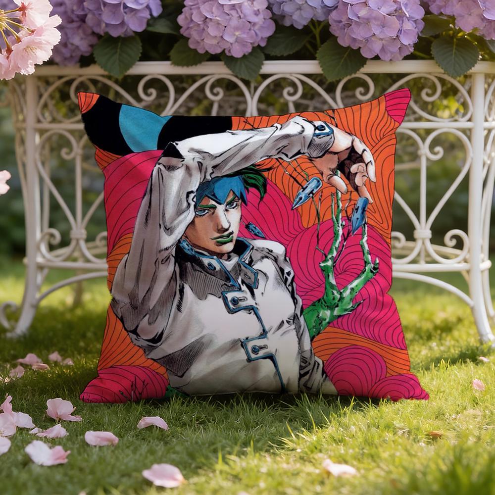 J-JoJo's B-Bizarre Adventure Cushion Cover Home & Car Dual-Scene Pillow Cover: Reversible for Premium Comfort