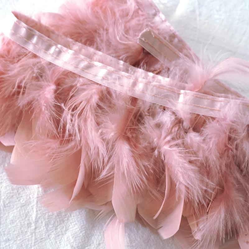 Encrypted Turkey Feather Fire Piece Feather Cloth Edge Skirt Lace Feather Lamp Diy Dance Clothes Accessories Decorative Materials