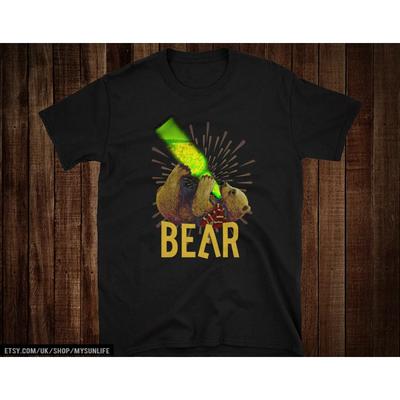 Beer Bear Funny Cute Drinking T Shirt Drunk Vintage Homme Streetwear Designer Clothes Comfortable Unisex
