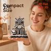 Wooden Holiday Tabletop Ornaments Christmas Windmill Ornament, 2D Rotating Decoration, Santa Gift for Family Centerpiece Table Mantel Shelf