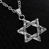 70 cm Jewelry for Men Boys Six-pointed Star of David Pendant Necklace Double-sided Retro Titanium Steel Punk Hip Hop Necklace
