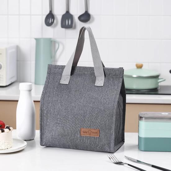Insulated Lunch Bag Oxford Cloth Thermal Lunch Box Storage Bag Aluminum Foil Lining Handbag for Office School Picnic Food Lunch Storage