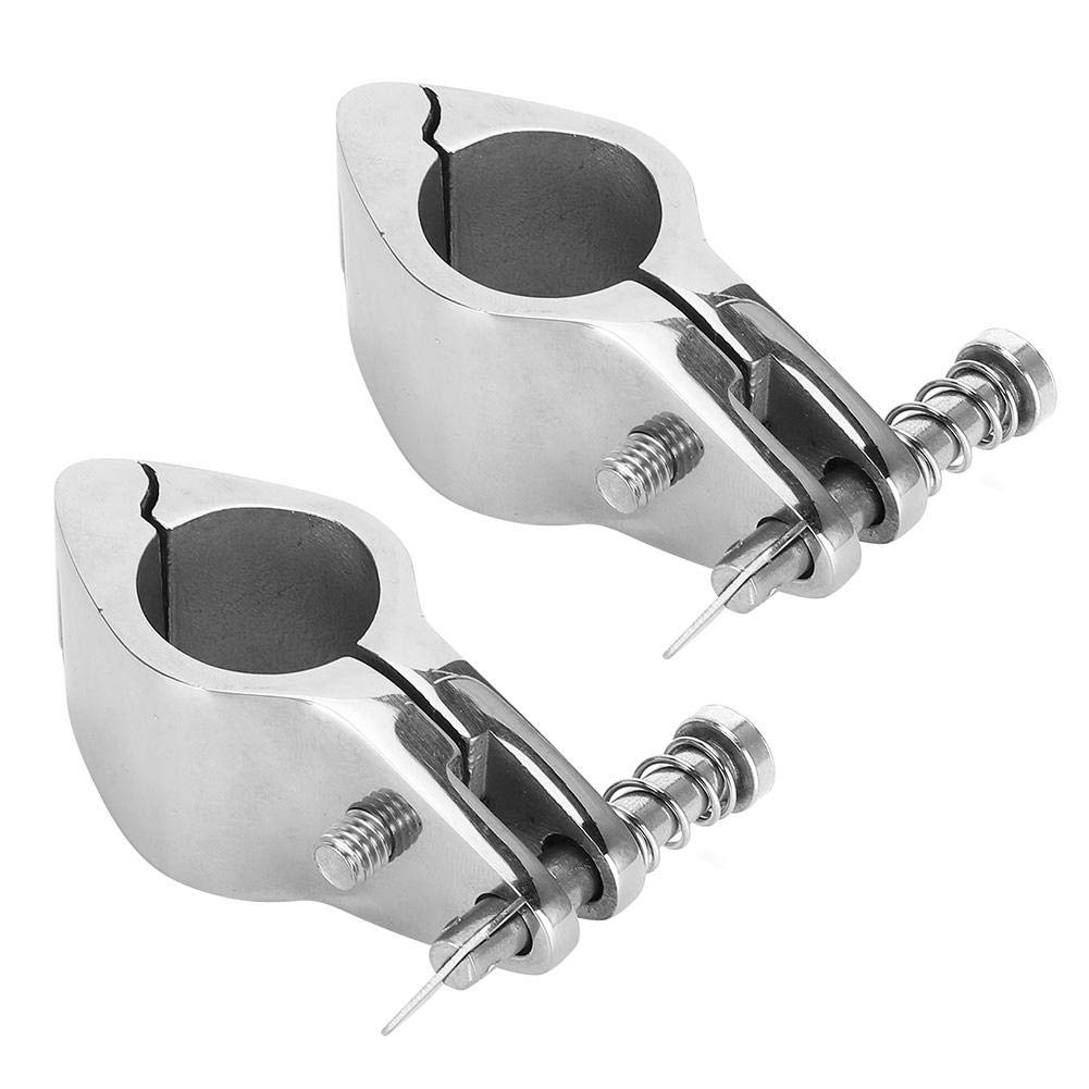 2pcs Boat Hinged Upper Jaw Slide 316 Stainless Steel Marine Hardware Fitting Tip Style Bimini Top Hinge Rail Mount (22mm)