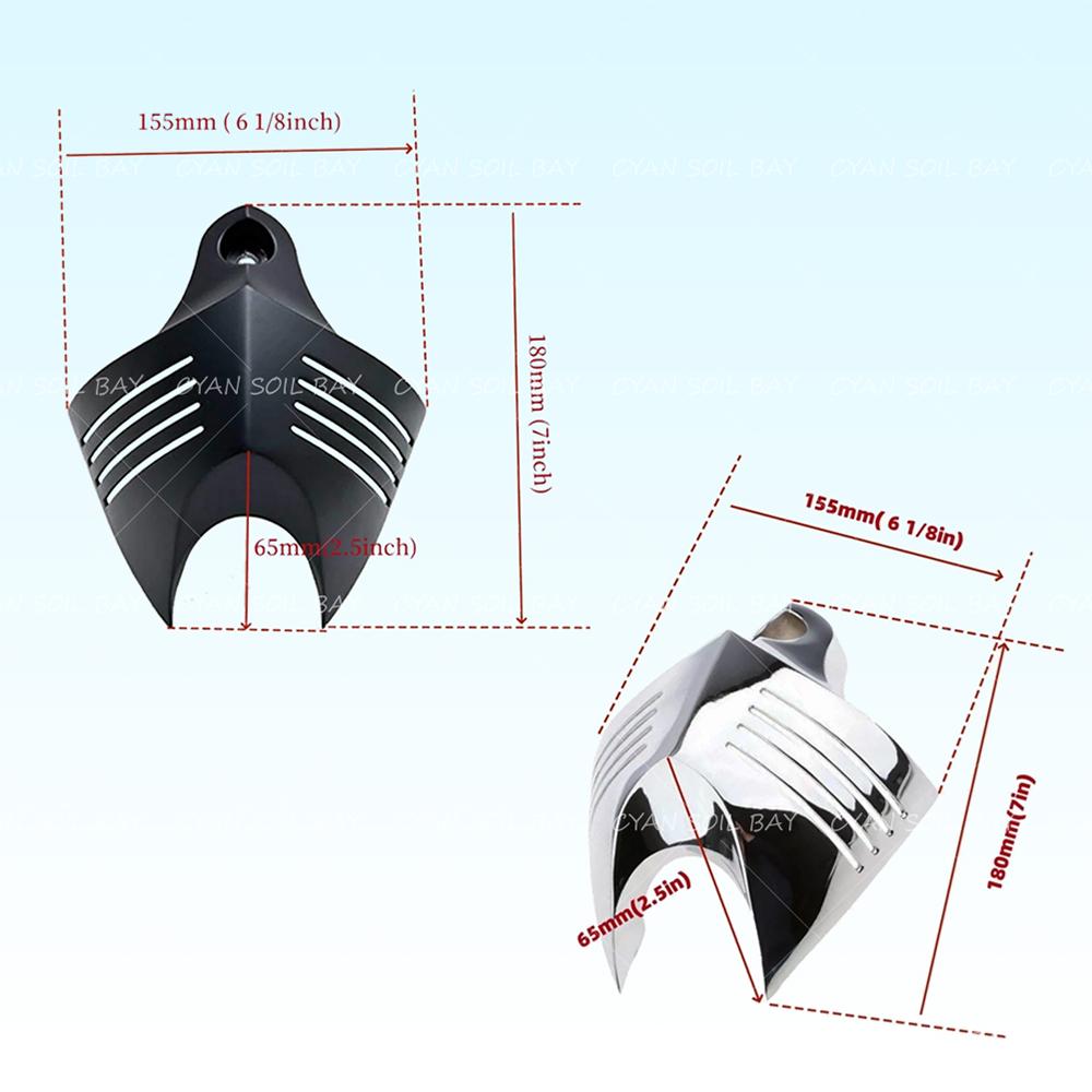For Harley Dyna Glide Street FXDB Fat Bob Twin Cam 88 96 Electra EVO D25 Aluminum Motorcycle V-shield Stock Cowbell Horn Cover