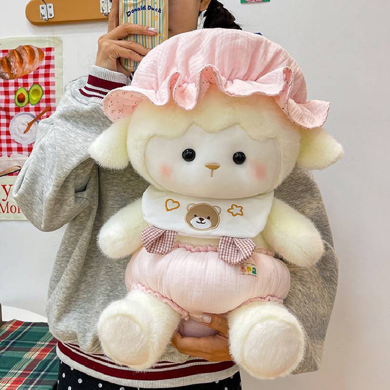 Sleep Hat Baby Sheep Plush Doll With Polyester Fiber For Sleep Aid Kids Nighttime Comfort Gift