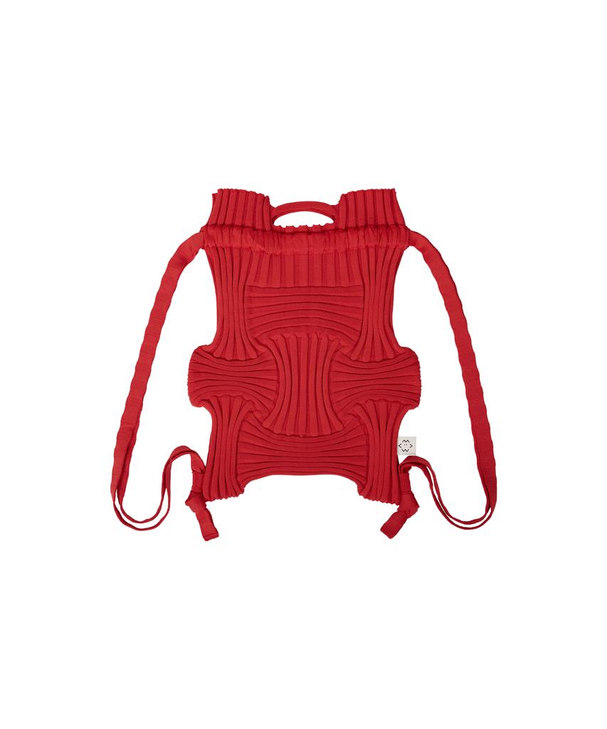 Pleatsmama New Bow Backpack Red