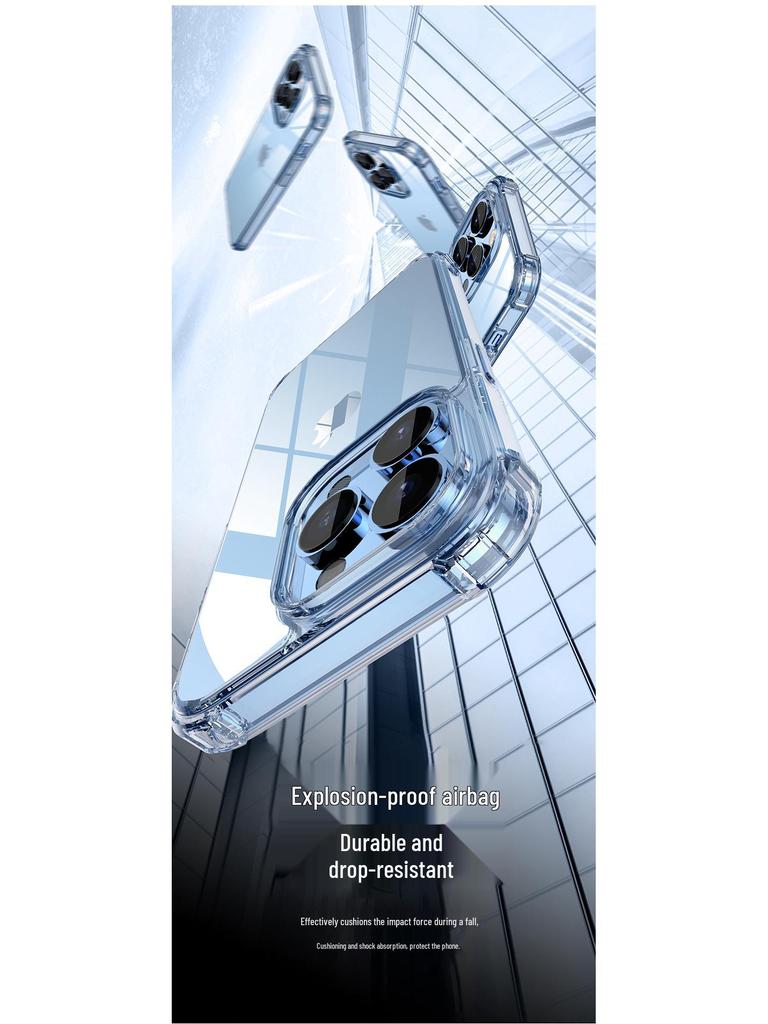 Available: Protective Transparent Case for iPhone 14 Pro Max - New Model with Airbag Anti-Drop Technology.