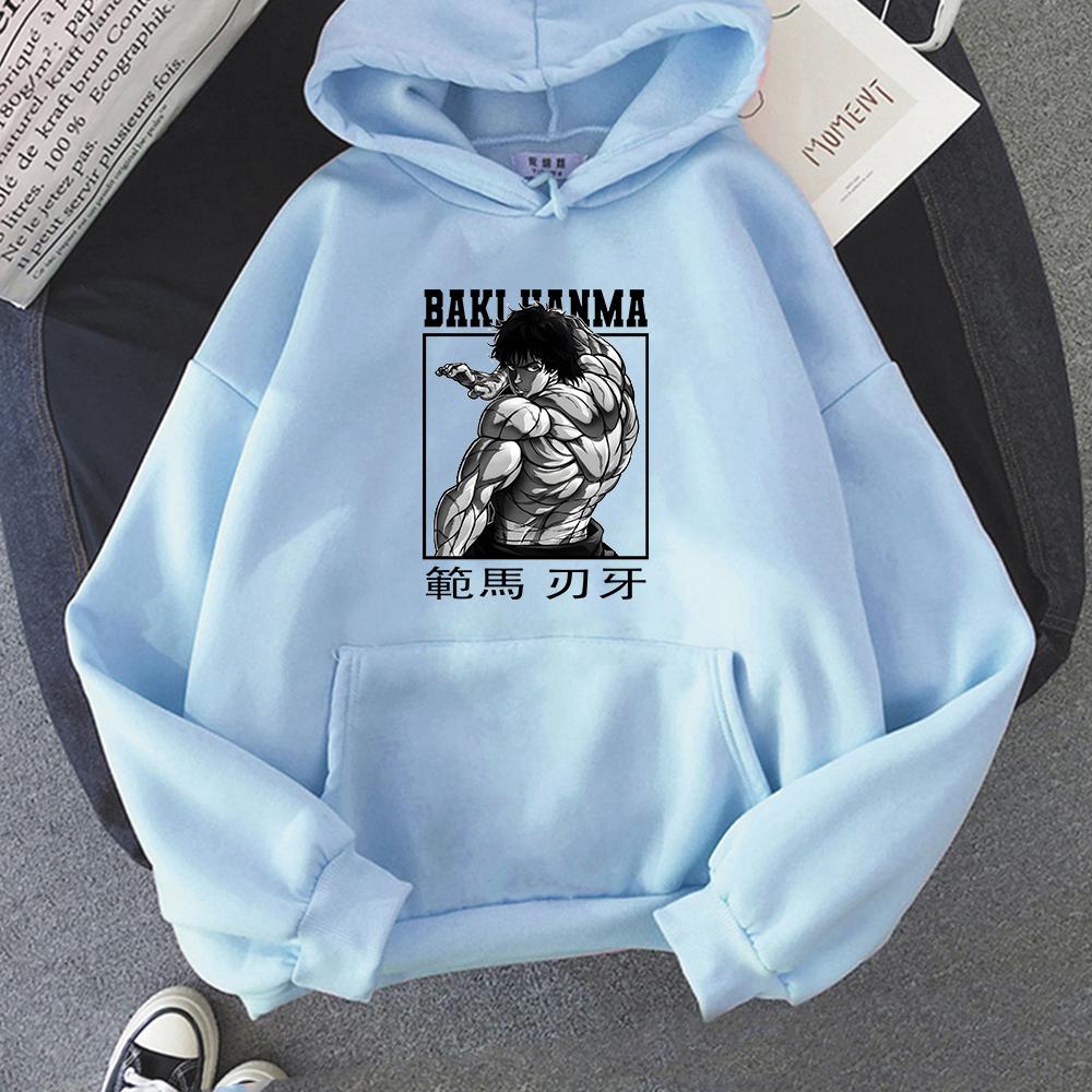 Anime Baki Hanma 2D Print Unisex's Cotton Hoodie Casual Oversized Pullover Popular Streetwear Fashion Sweatshirt Trend Unisex Clothing