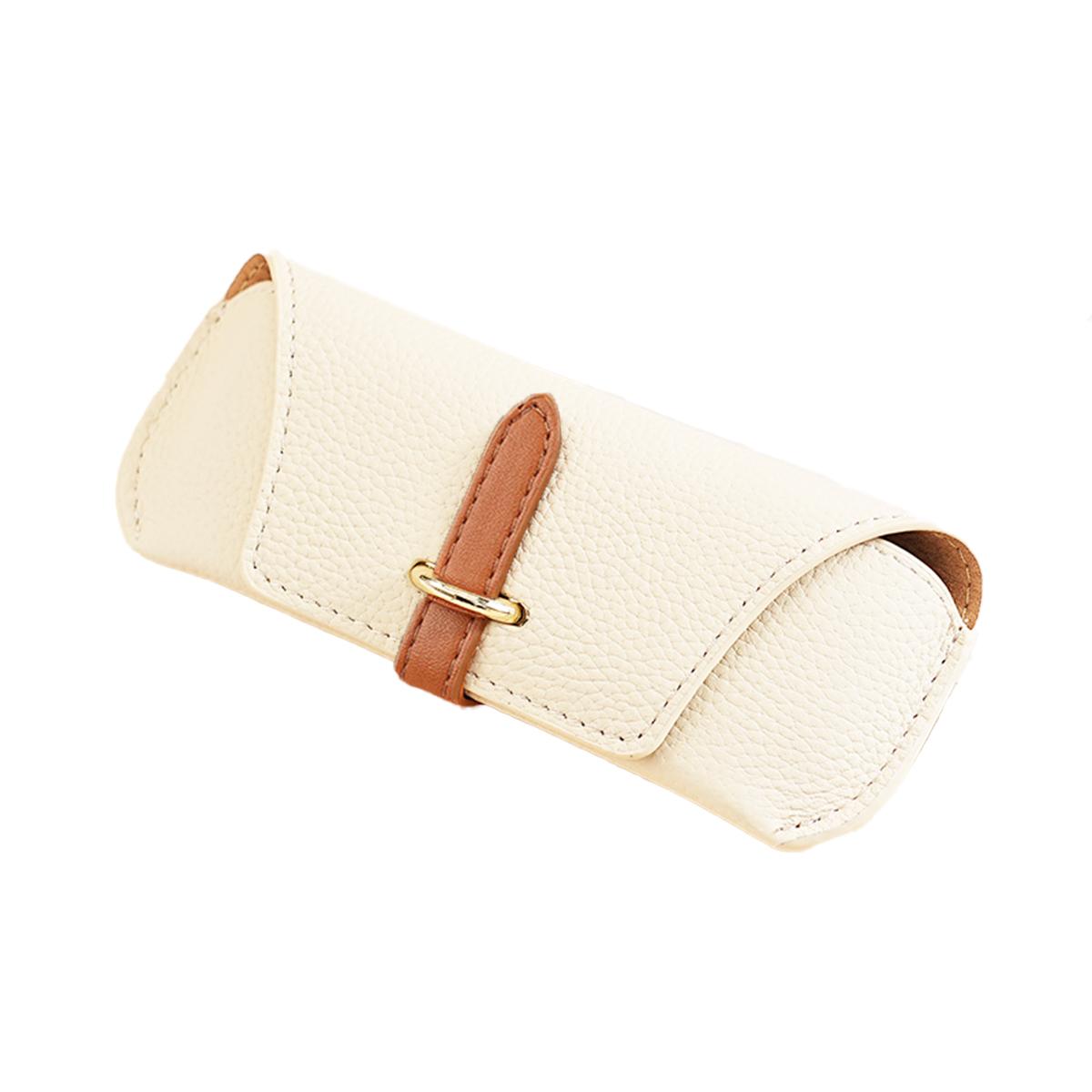 

Retro Minimalist Leather Glasses Case Portable Soft Eyewear Pouch For Sunglasses Protective Storage Bag Student Student Adult