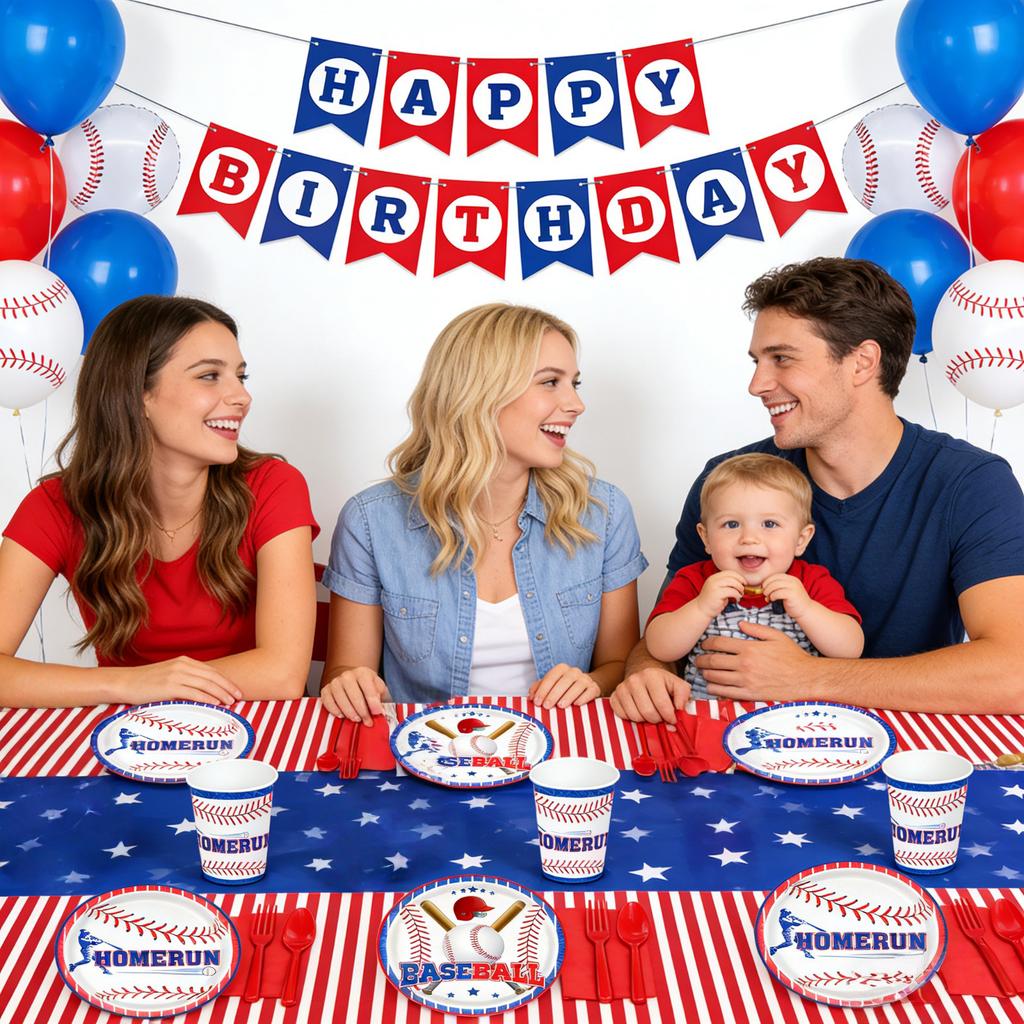 Sports Ball Baseball,themed Party Decorations Birthday Party Paper Plates Paper Cups Banner Decorations