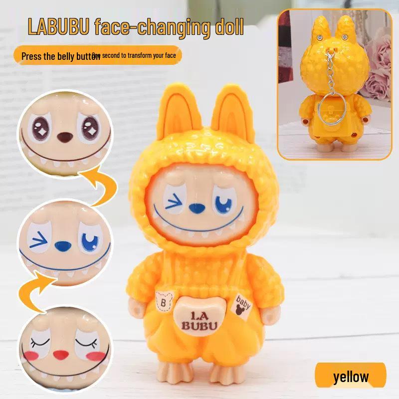 Pull-String Face-Changing Nezha Doll Keychain Toy for Kids