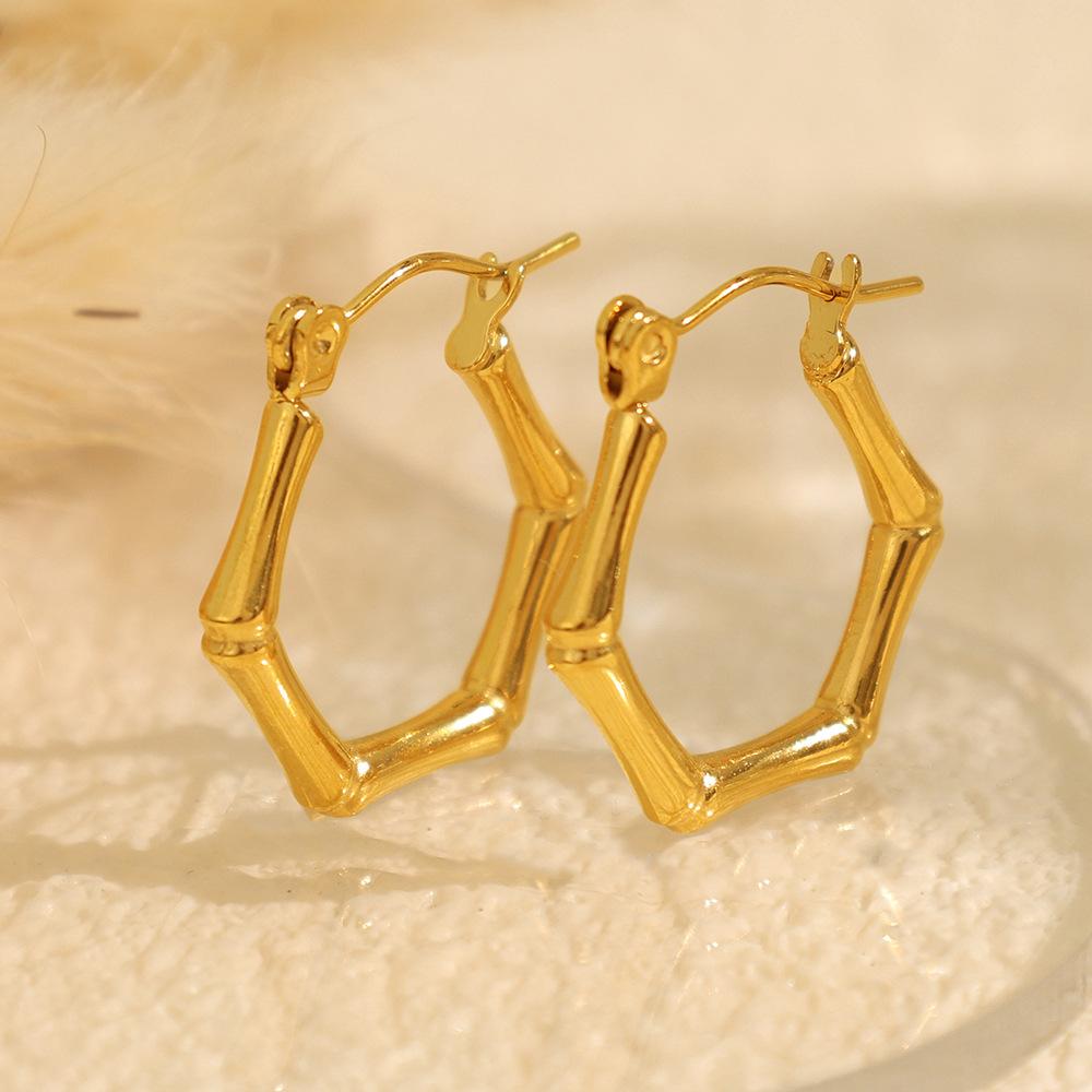 High-Grade Hydraulic Earrings, Niche Stainless Steel Electroplating Personalized Multi-Type Geometric Personalized Stud Earrings