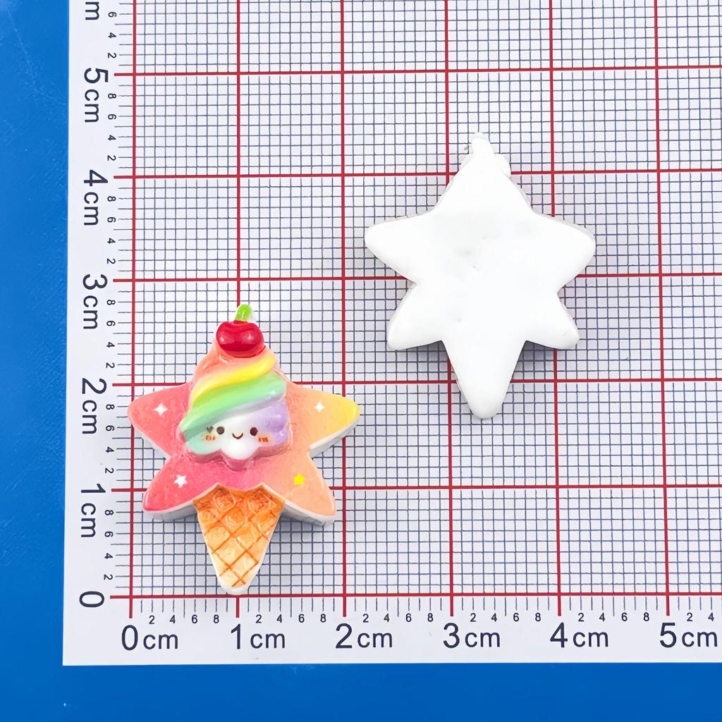 Five-Pointed Star Resin Ice Cream Sun Hair Clip & Phone Case Accessory