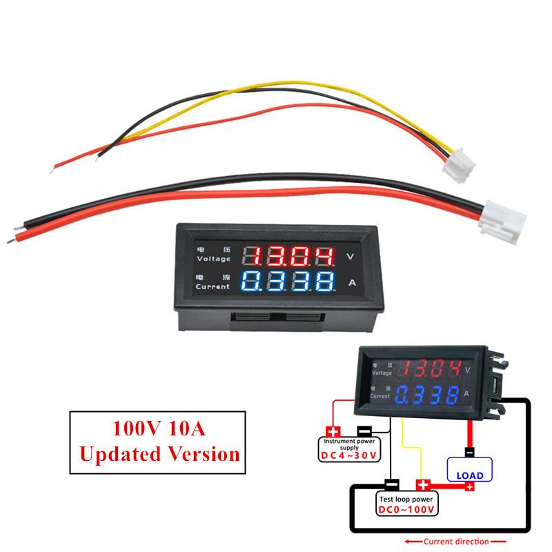 DC 1-111V 11A 11A 111A Auto Car Electronic Digital Voltmeter Ammeter 1.16'' LED Display Voltage Regulator Volt AMP Meter Tester