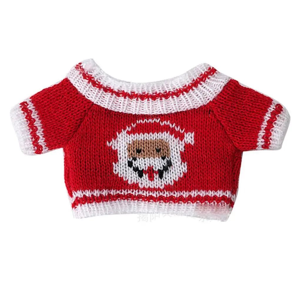 20CM Doll Clothes Knitted Sweater Christmas Santa Claus Warm Tops Outfits For Idol Dolls Accessories Plush Toys Clothe Accessory