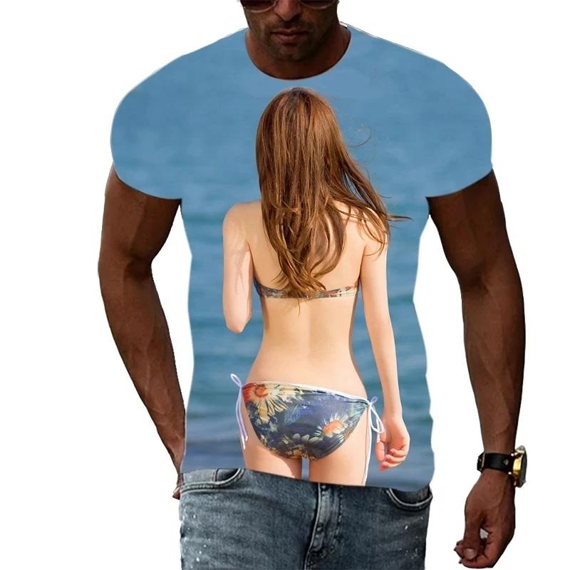 Hot Sexy Girls 3d Printed T-shirt Outdoor Leisure Vacation Tee Shirts Funny Street Harajuku Fashion Loose Personality Tees Top