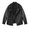 New Korean Style Oversized PU Leather Biker Jacket - Women's Cool Spring/Autumn Outerwear