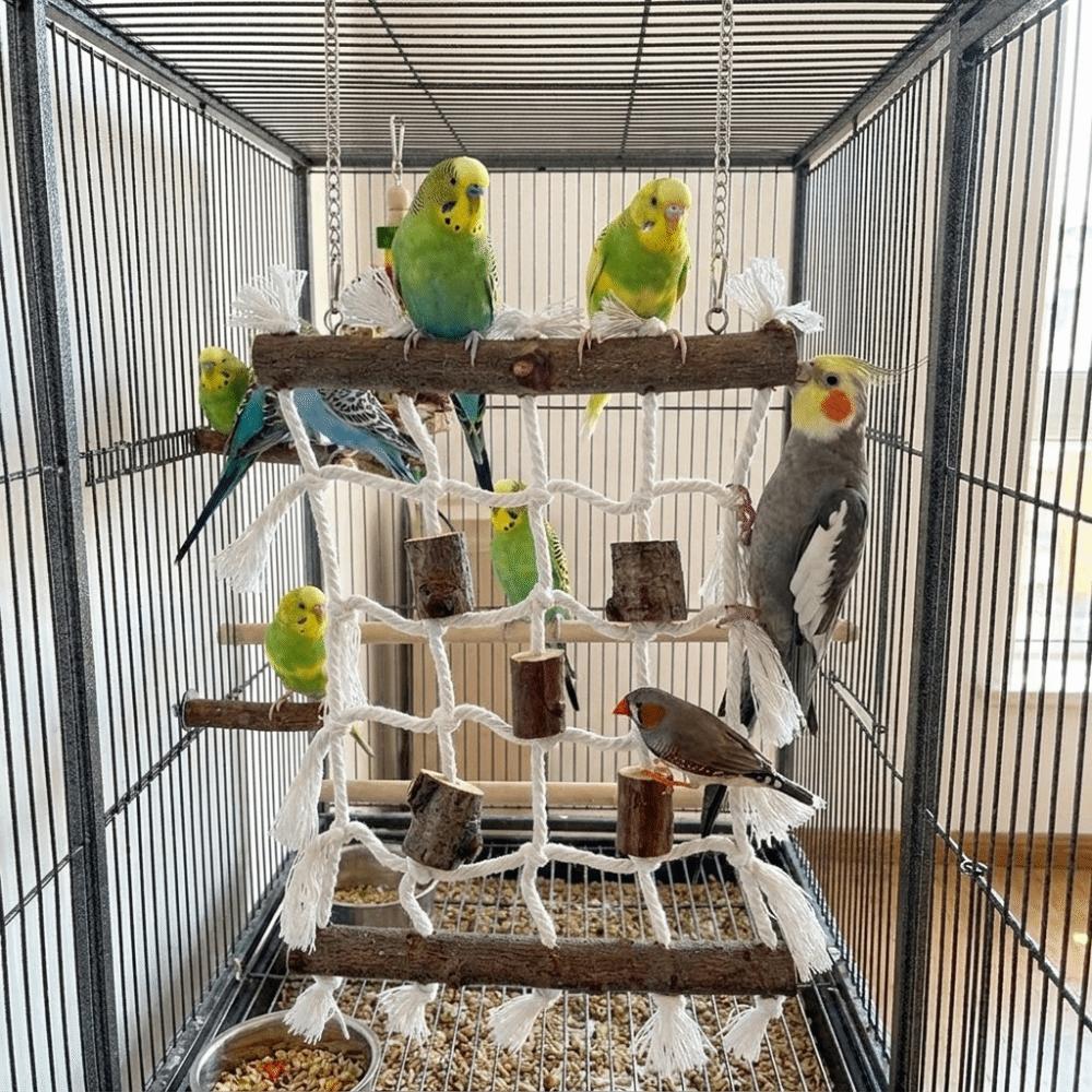 Linen-cotton Bird Climbing Ladder Natural Bird Swing Perch Stand Bird Climbing Frame Corn Snake