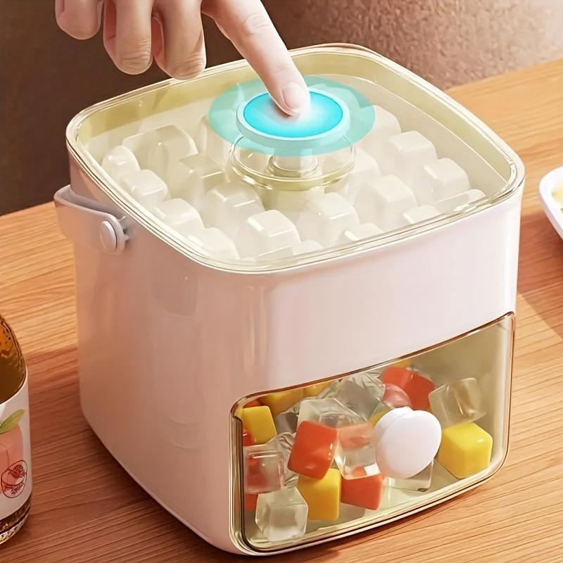 1PC Countertop Ice Machine, 48 Pieces of Ice, Double-layer Design, Food-grade Safety, Suitable for Home, Office, Outdoor, Kitchen Essential Tools.