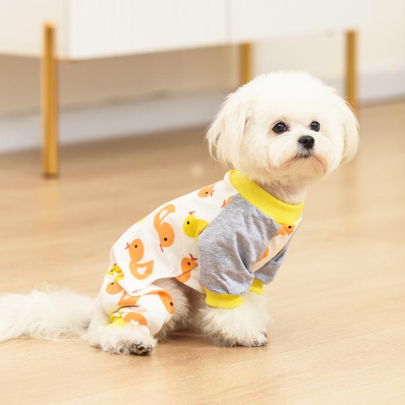 

Хлопковая пижама с мультяшным принтом для маленьких собак, комбинезон, пальто, рубашка, одежда для маленьких плюшевых собак L