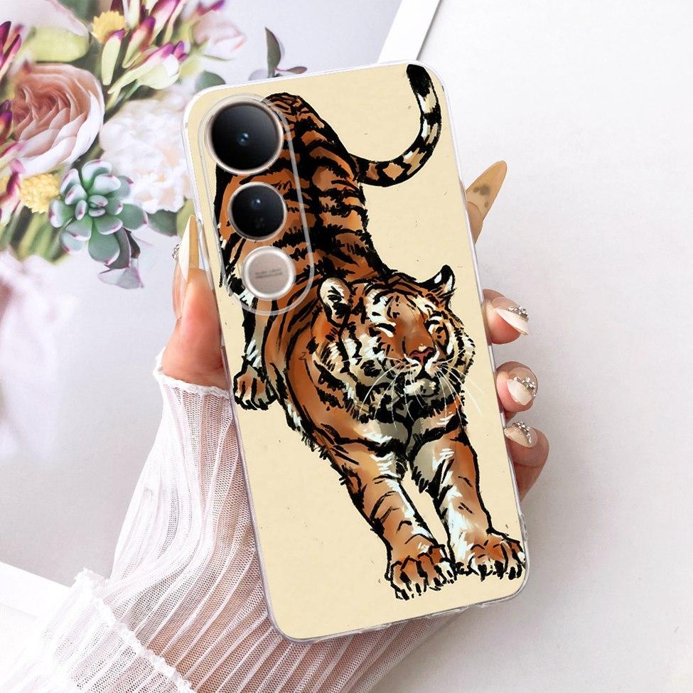 Clear Casing For Vivo V2440 Cover For Vivo V50 Lite 5G Case Cute Cat Fashion Butterfly 2D Painted Soft TPU