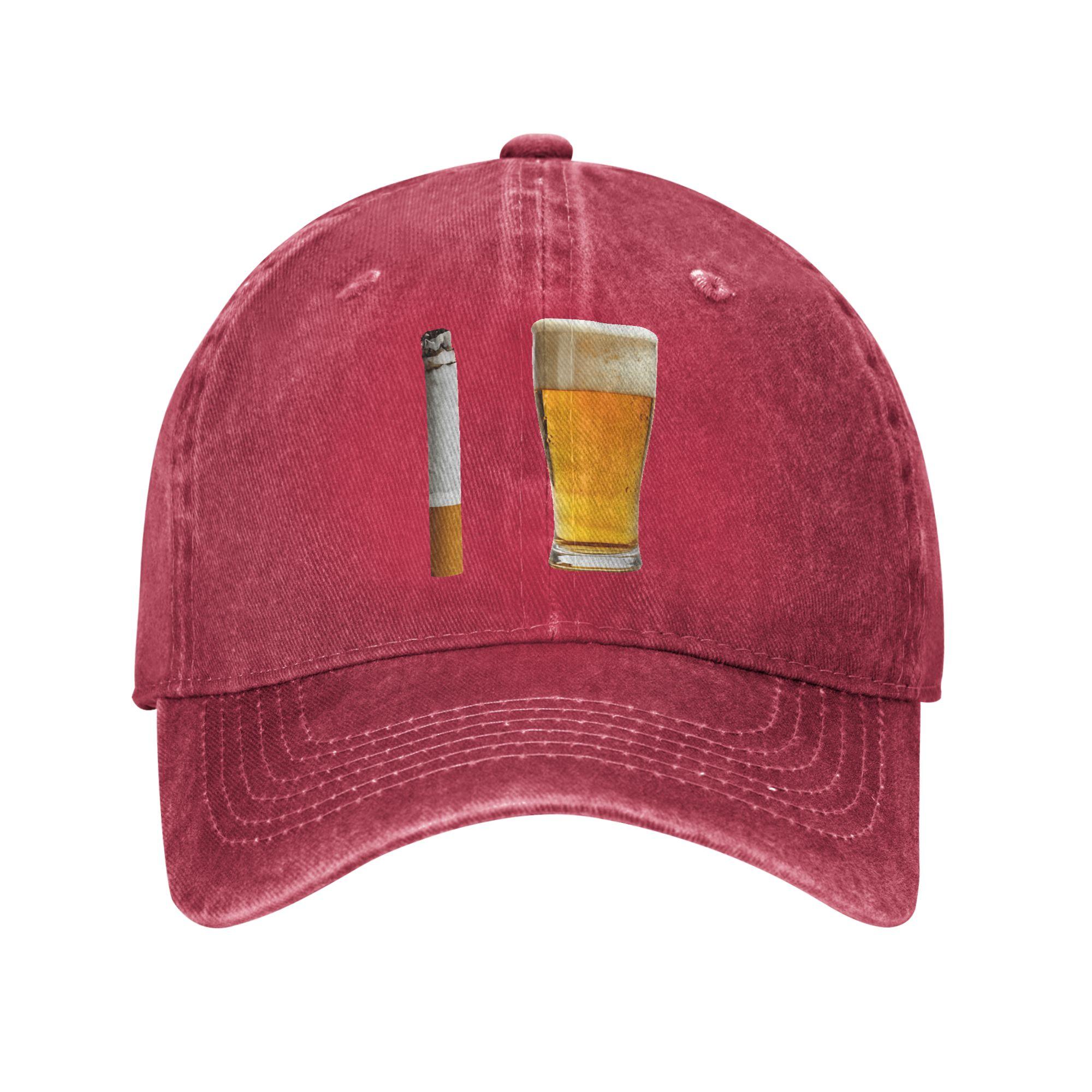 

Funny Beer Cigarette Casual Baseball Cap Hunting Camping Trucker Hat Summer Sunscreen Unisex Unisex Trendy Snapback Cap One Size
