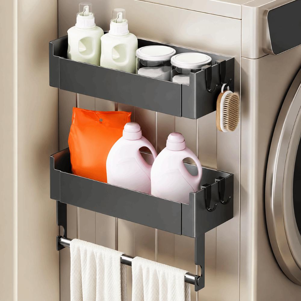Punch Free Refrigerator Magnetic Shelf Carbon Steel Cling Film Storage Rack  Washing Machine