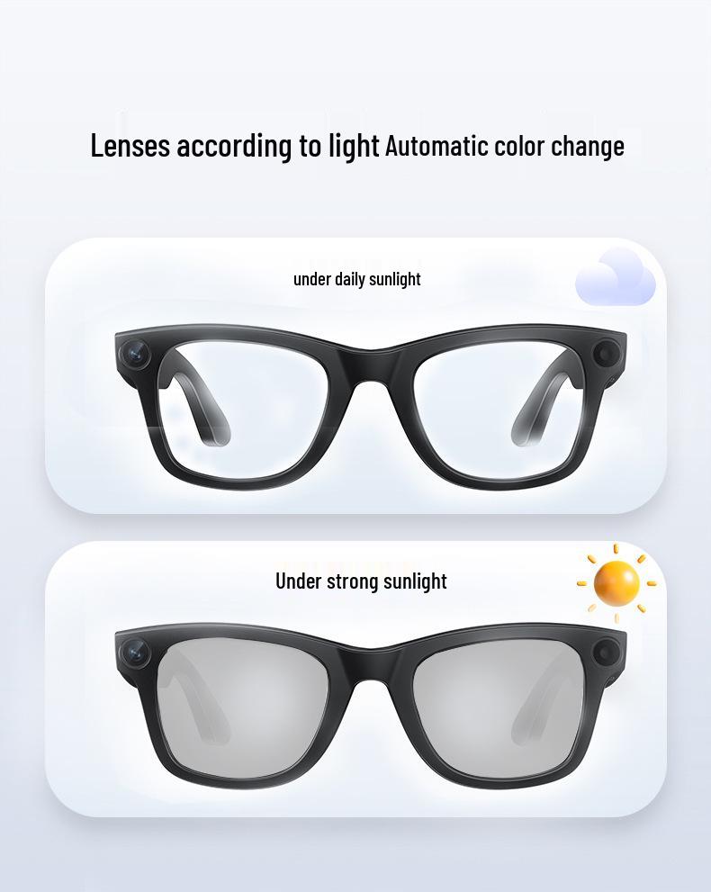 800W HD AI Smart Bluetooth Glasses Camera: Anti-Shake Photography, Video Recording, Recognition, and Translation Capabilities.