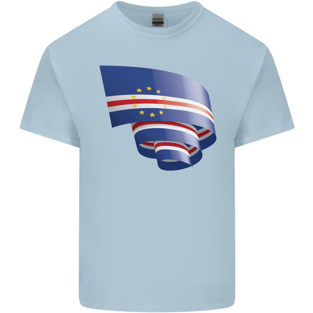 Curled Cape Verde Flag Verdean Day Football Unisexs Light Cotton TShirt