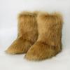 New European and American Spice Girls Fluffy Boots Women'sTide Autumn and Winter Warm Thick-soled Medium Boots Fluffy Boots Shibuya Fashion Snow Boots