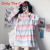 Tshirt For Women Autumn Long Sleeve Striped Knit Casual Top For Office Wear