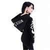 Dámská gotická mikina s kapucí na zip Dlouhý rukáv Potisk měsíce a písmen Oversized Velká kapuce Ležérní Tmavý styl Streetwear Mikina