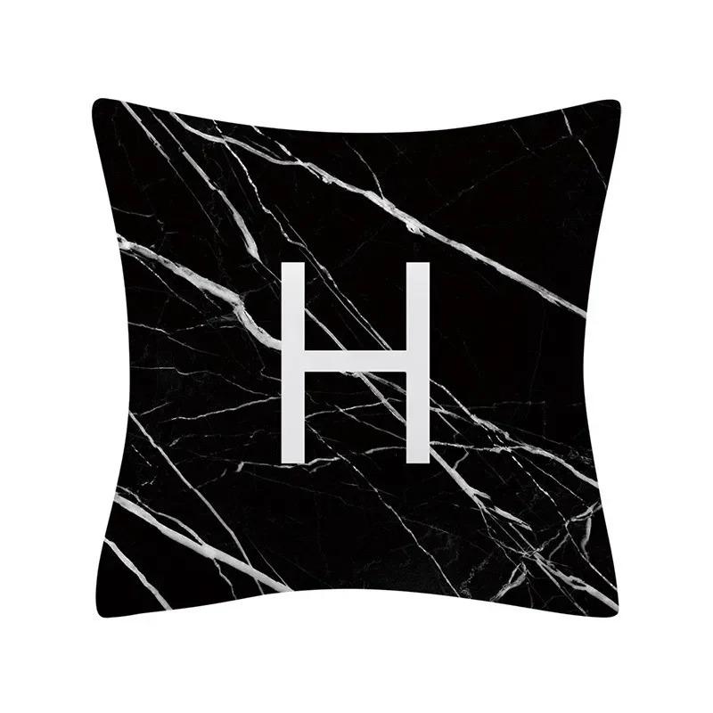 Buchstabe Marmor Textur Druck Kissenbezug Nordisch Schlicht Zimmer Heimdekoration Büro Sitz Wohnzimmer Sofa Kissenbezug