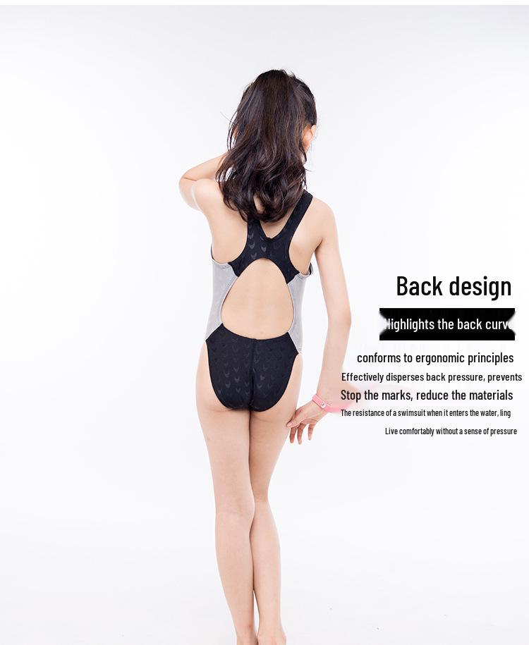 Hongxing Baiya Girls' One-Piece Triangle Swimsuit for Competition and Training