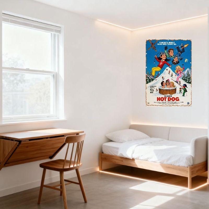 Hot Dog: The Movie Retro Style Movie Poster Metal Tin Sign Colorful Winter Sports Comedy Art Decoration for Home Bar Man Cave Ca