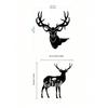 1 PC Forged Iron Deer Head Wall Art, Modern Nordic Lodge Decor, Metal Animal Sculpture for Living Room Office, Lightweight Statue, Home Accents
