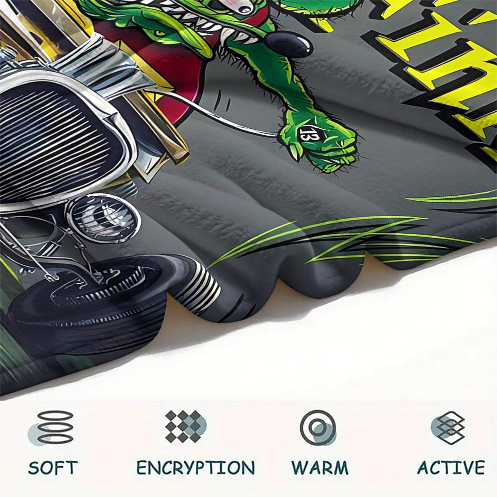 1PC Rat Fink Print Flannel Blanket, High Quality All Seasons, Home Decor, Warmth and Comfort, Perfect for Christmas Gifts