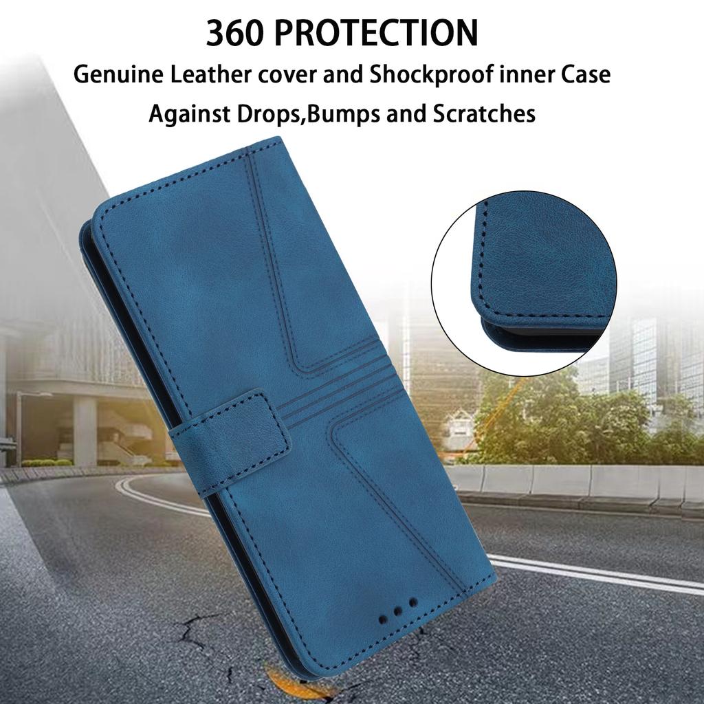 Für iPhone 16 Plus Hülle Dreieck Geprägt Kratzfest Handy Brieftasche Hülle