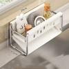 Sink Stainless Steel Shelf Desktop Cleaning Tool Storage Rack Sponge Dish Soap Draining Rack With Towel Bar Kitchen Organizer